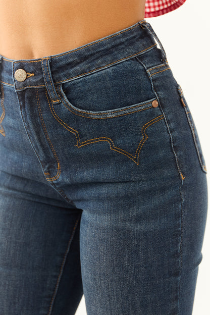 Judy Blue Stretchy Western Embroidered Skinny Jeans
