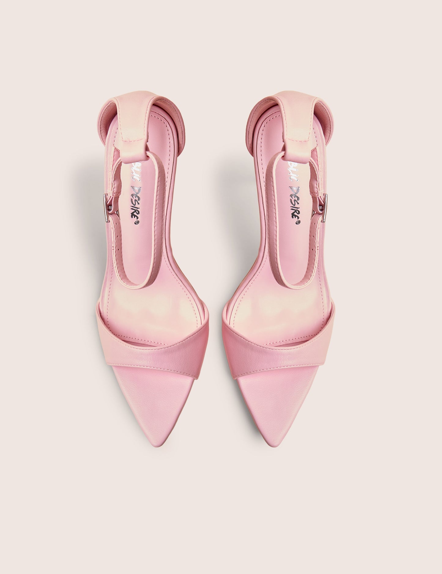 Kelisa Pink Pu Pointed Toe Barely There Stiletto High Heels