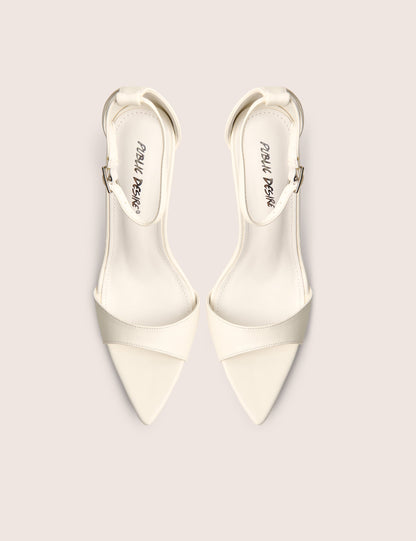 Kelisa White Pu Pointed Toe Barely There Stiletto High Heels