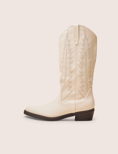 Koboi White Western Flat Cowboy Boots