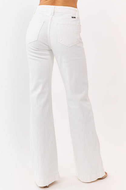KanCan Ivory High Rise Wide Relaxed Flare Jeans