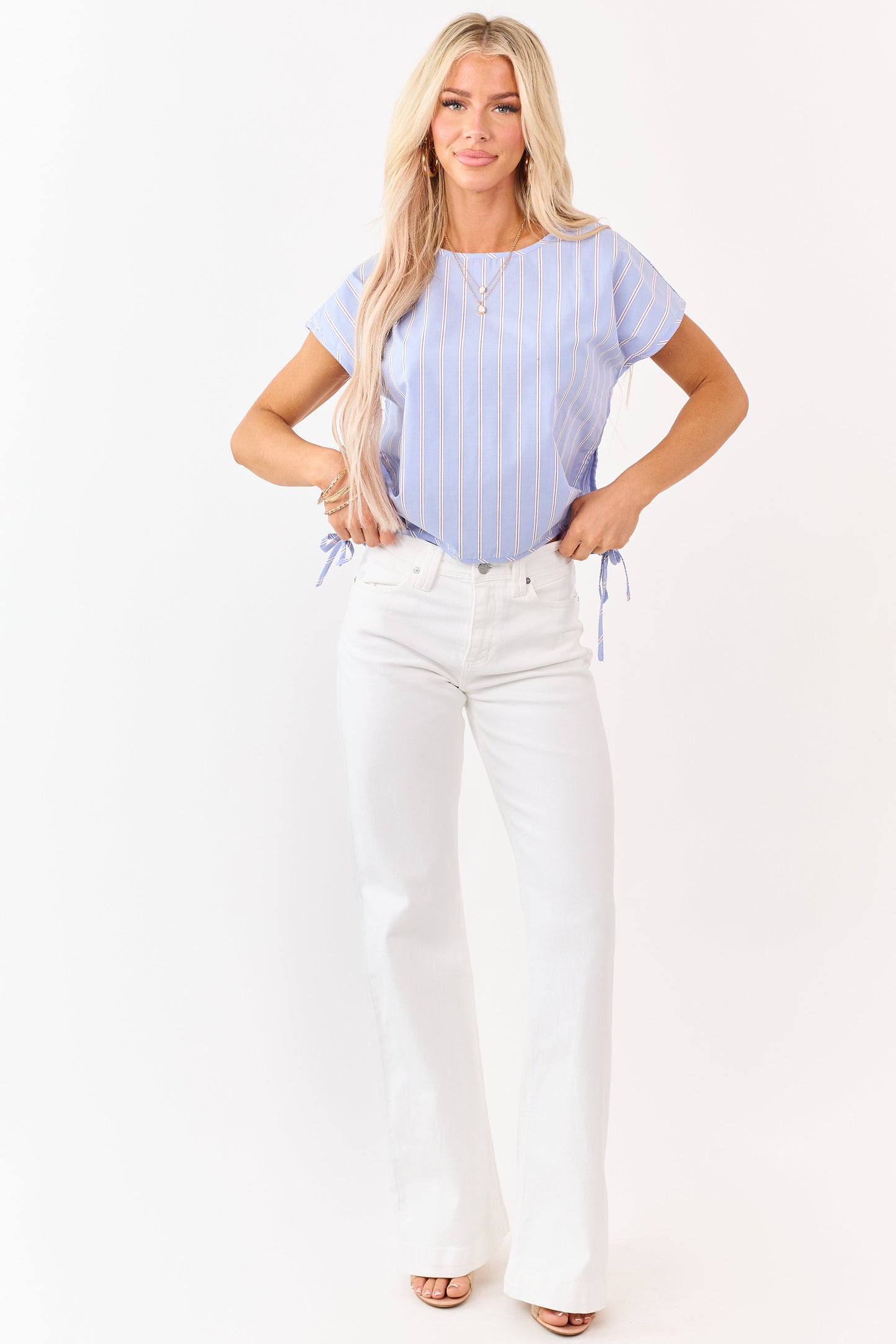 KanCan Ivory High Rise Wide Relaxed Flare Jeans