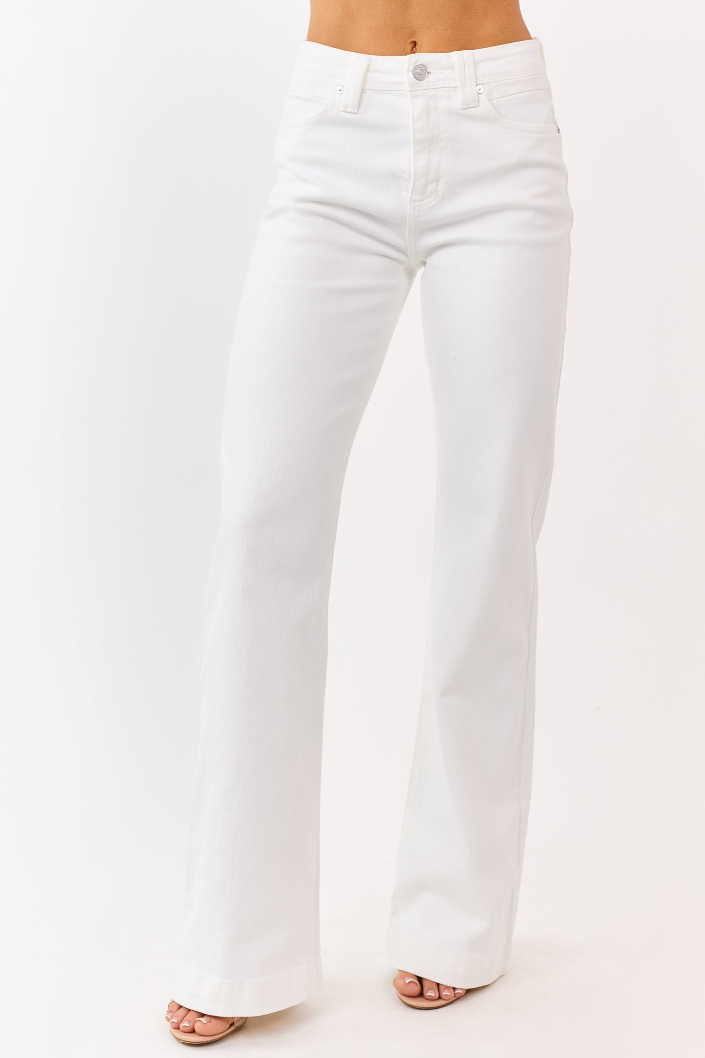 KanCan Ivory High Rise Wide Relaxed Flare Jeans