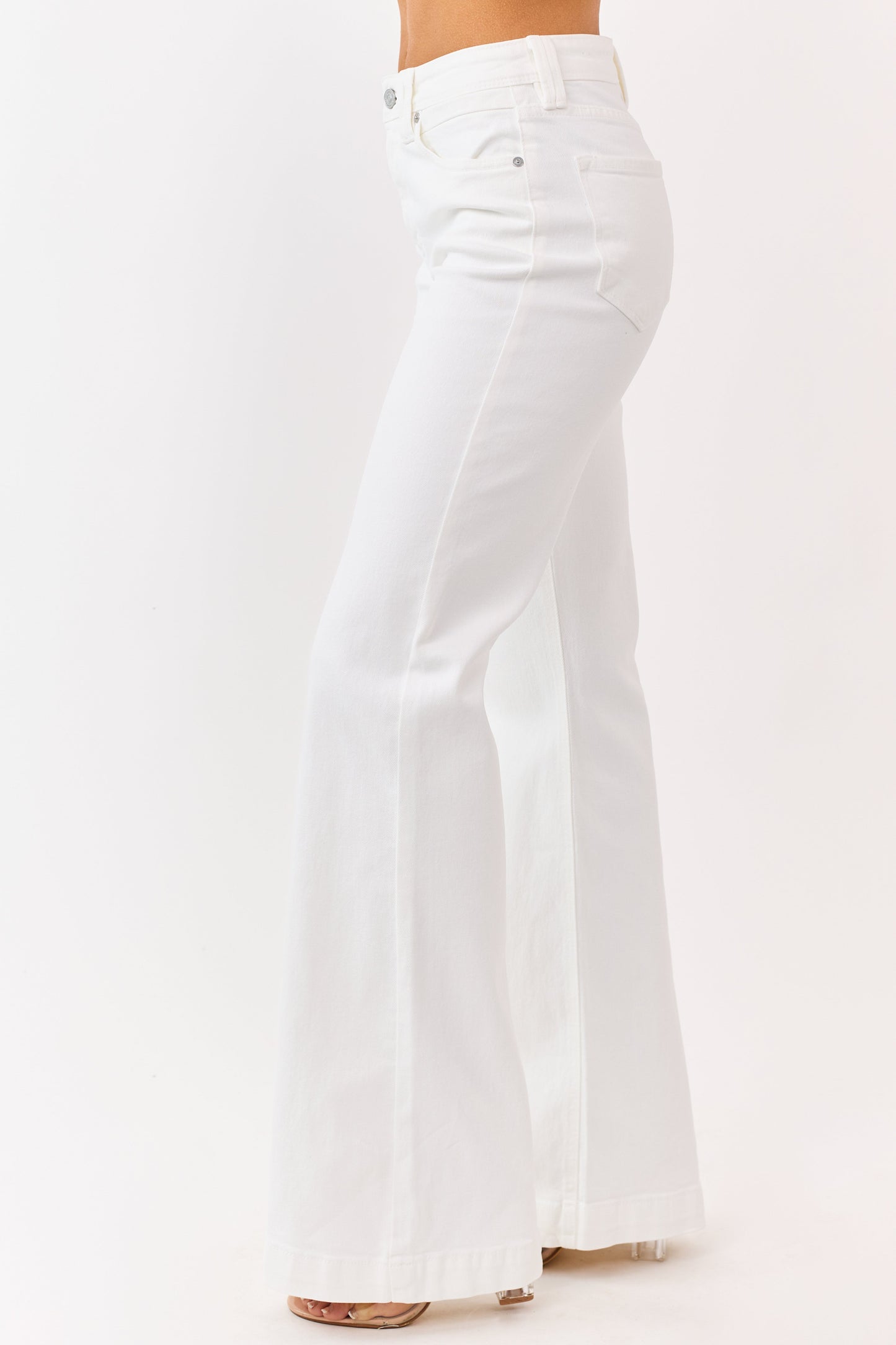 KanCan Ivory High Rise Wide Relaxed Flare Jeans