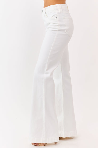 KanCan Ivory High Rise Wide Relaxed Flare Jeans