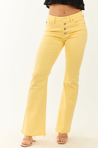 KanCan Lemon Stretchy Button Fly Flare Jeans