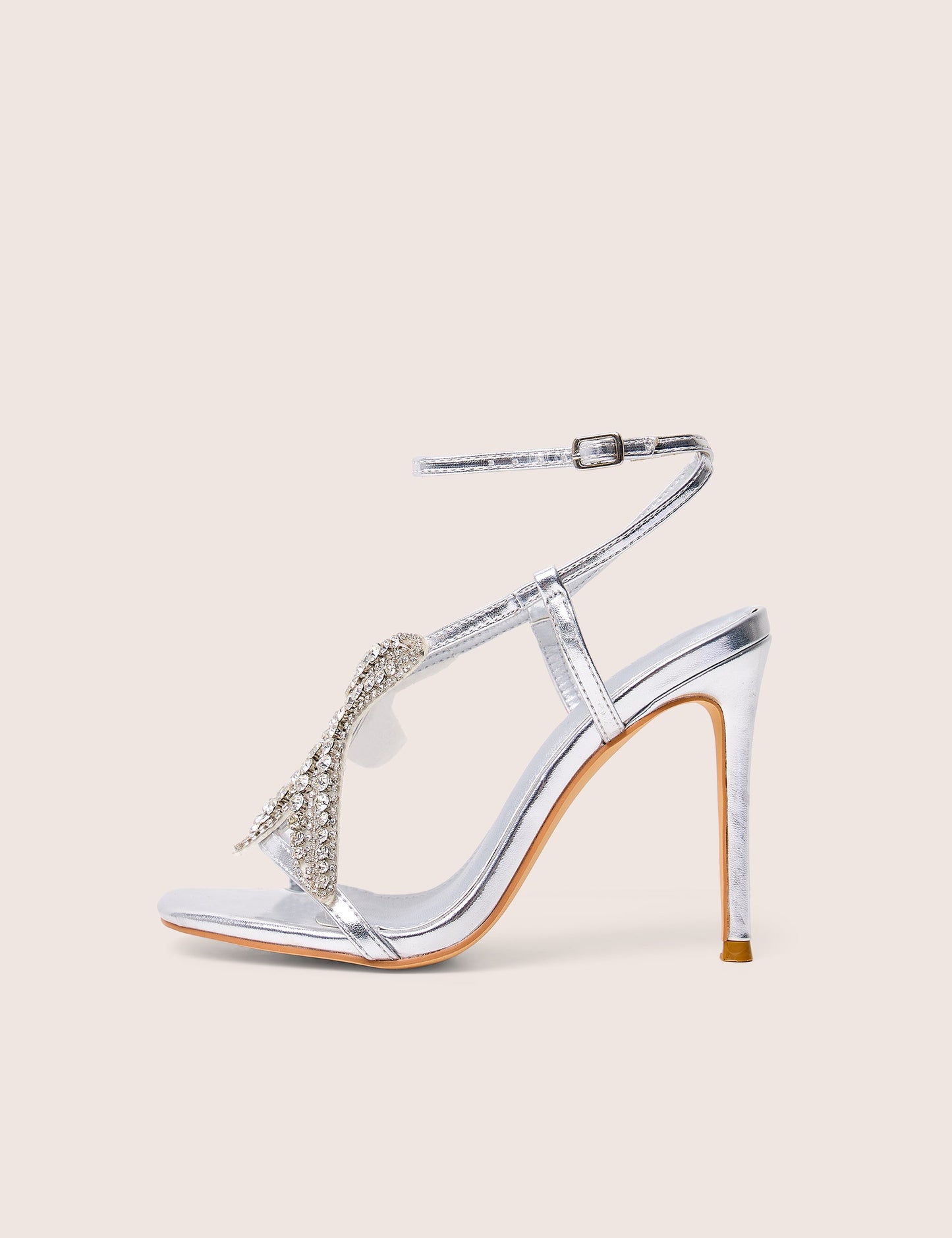 Lumi Silver Starfish Detail Tie High Heels