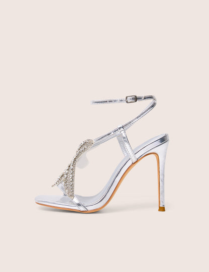 Lumi Silver Starfish Detail Tie High Heels