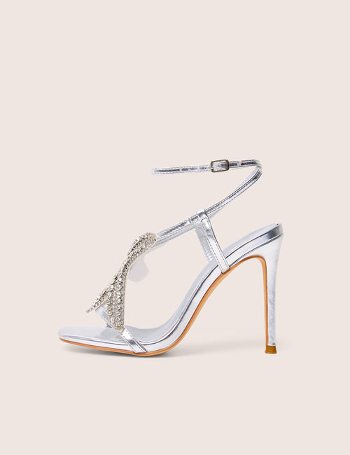 Lumi Silver Starfish Detail Tie High Heels