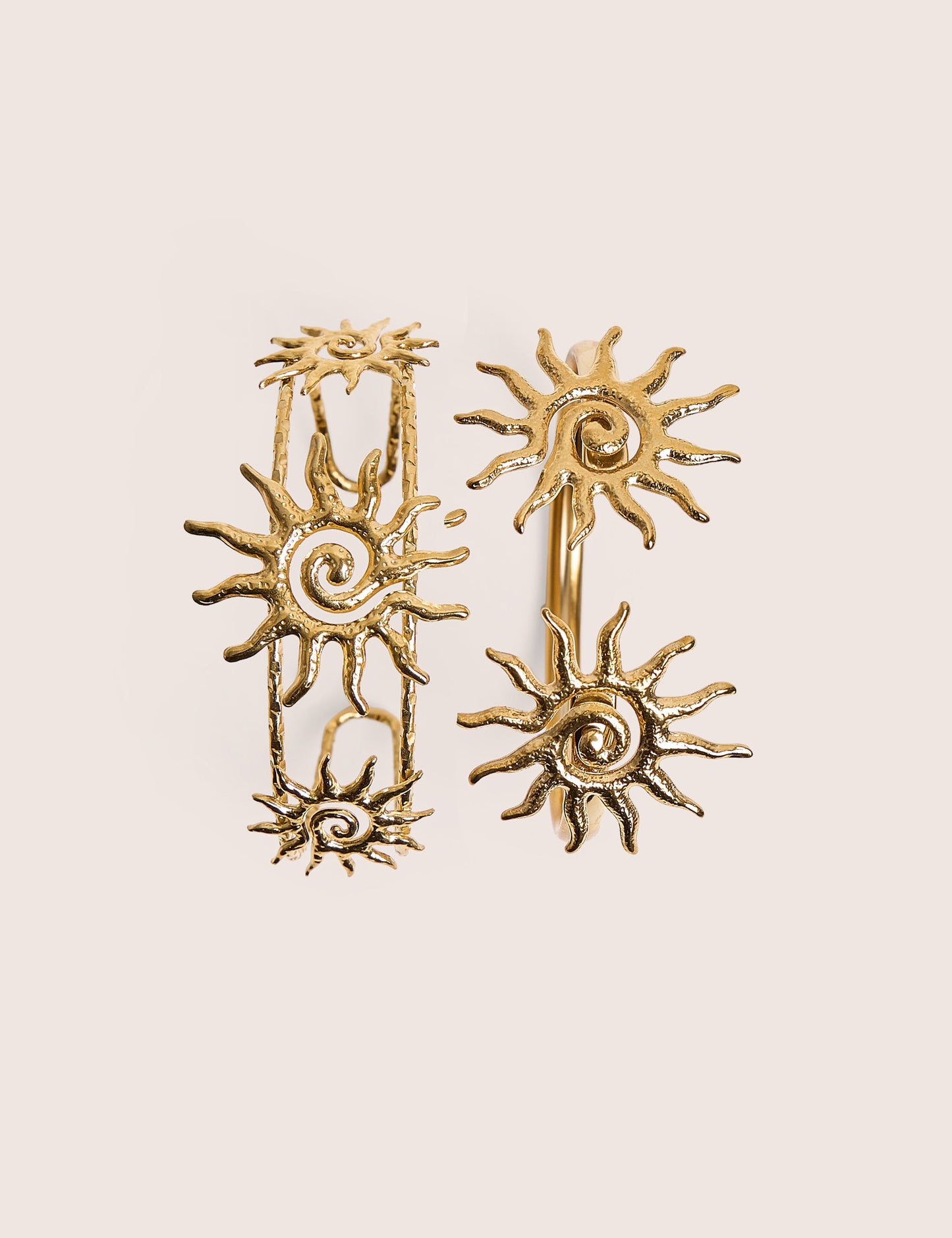 Pack of Two Sun Adjustable Bangles in Gold