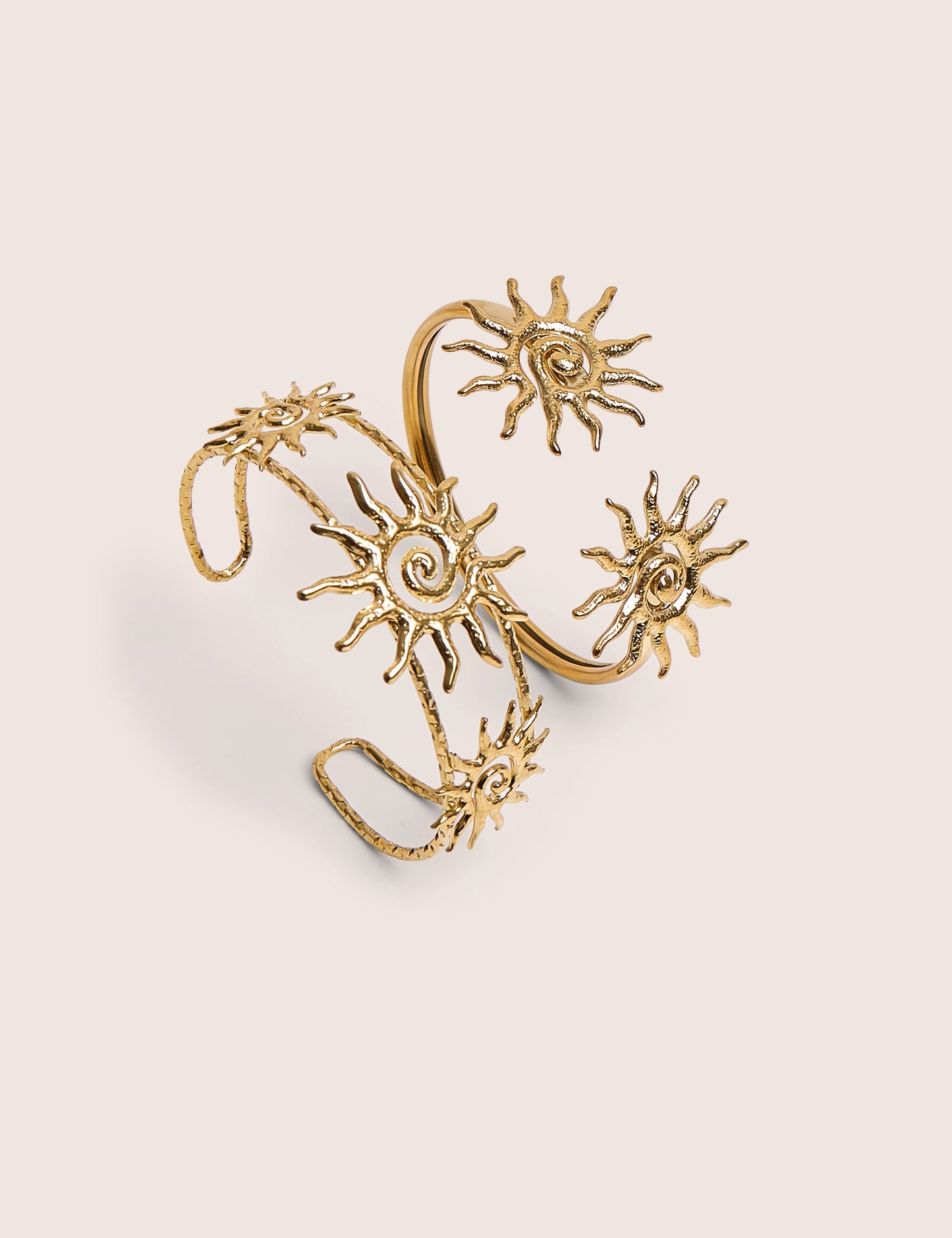Pack of Two Sun Adjustable Bangles in Gold