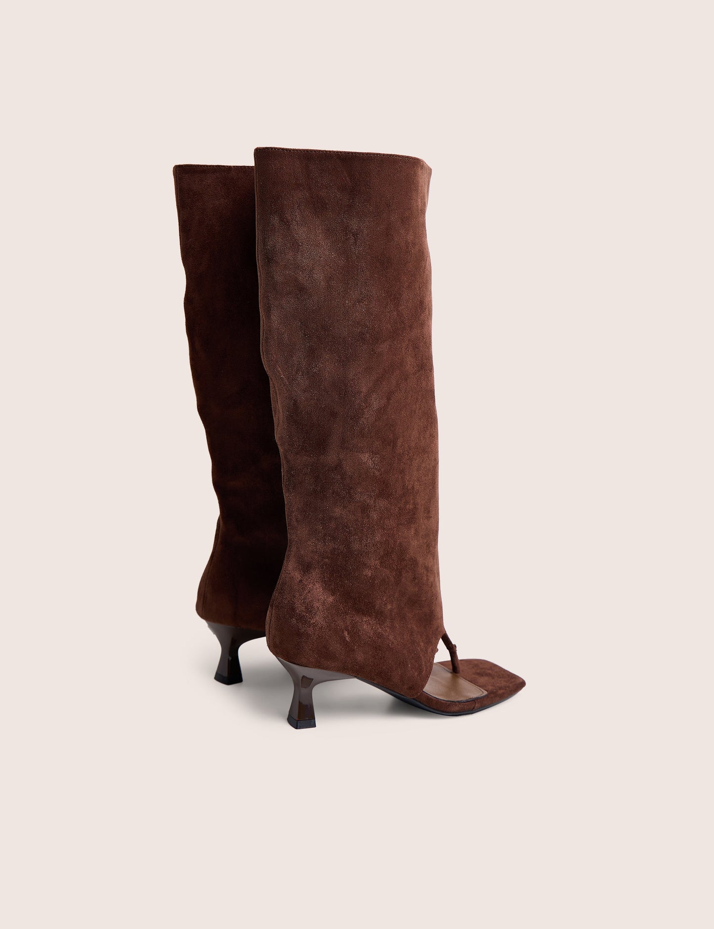 Margot Chocolate Peep Toe Knee High Boots
