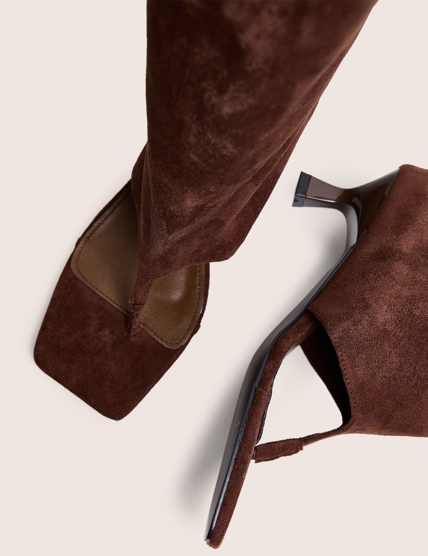 Margot Chocolate Peep Toe Knee High Boots