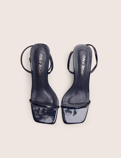 Natalya Navy Barely There Mid Heels