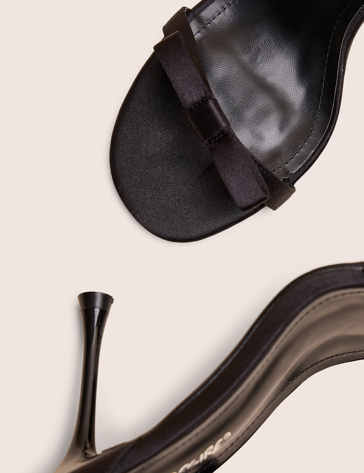 Novie Black Ankle Strap Bow Detail Heels