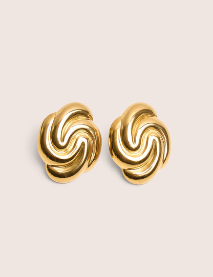 Swirl Detail Earrings Gold