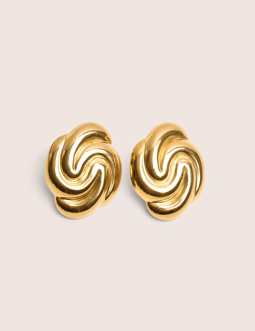 Swirl Detail Earrings Gold