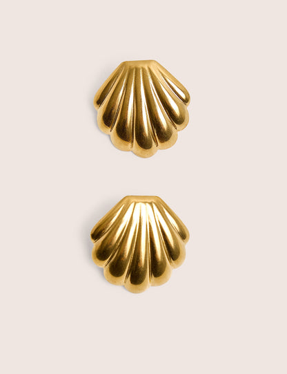 Shell Detail Earrings Gold