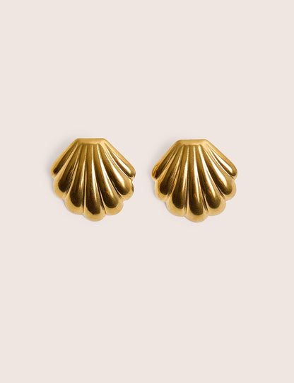Shell Detail Earrings Gold