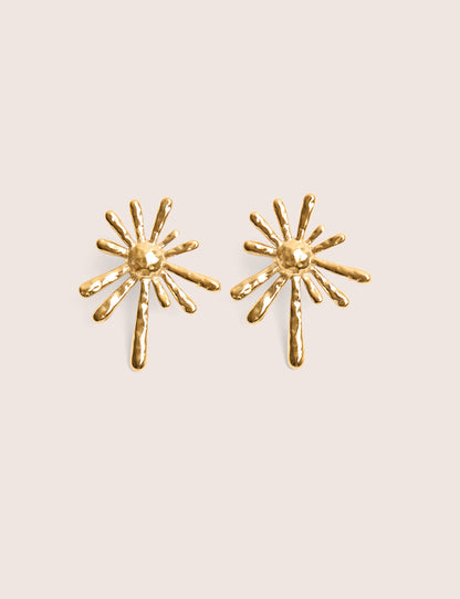Gold Plated Abstract Star Earrings
