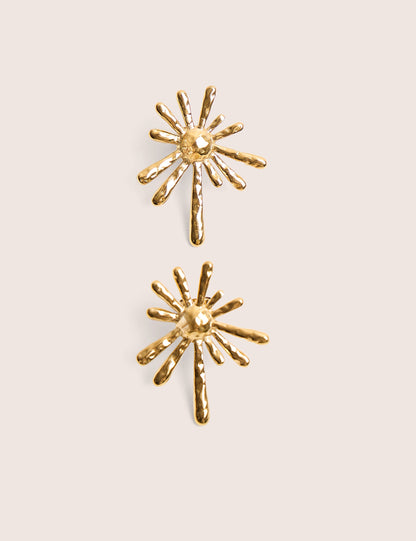 Gold Plated Abstract Star Earrings