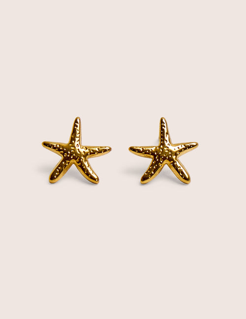 Mini Star Fish Gold Plated Stud Earrings