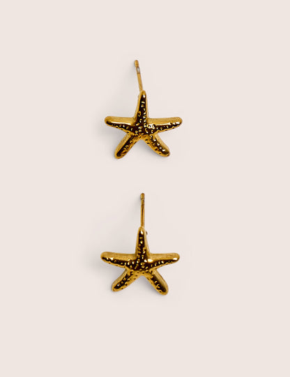Mini Star Fish Gold Plated Stud Earrings