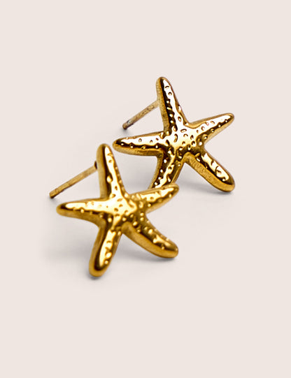 Mini Star Fish Gold Plated Stud Earrings