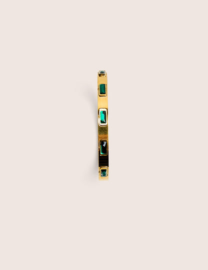 Gold Plated Bangle With Glass Stones