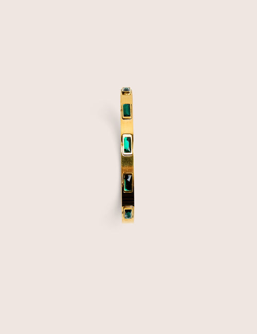 Gold Plated Bangle With Glass Stones