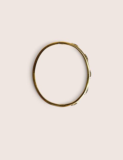 Gold Plated Bangle With Glass Stones