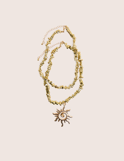 Layered Sunshine Necklace in Gold