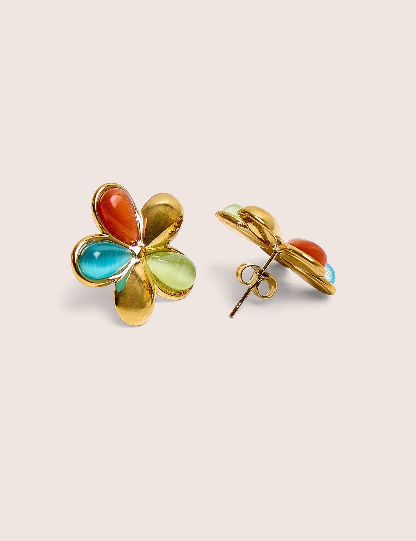Public Desire Multi Coloured Flower Stud Earring in Gold