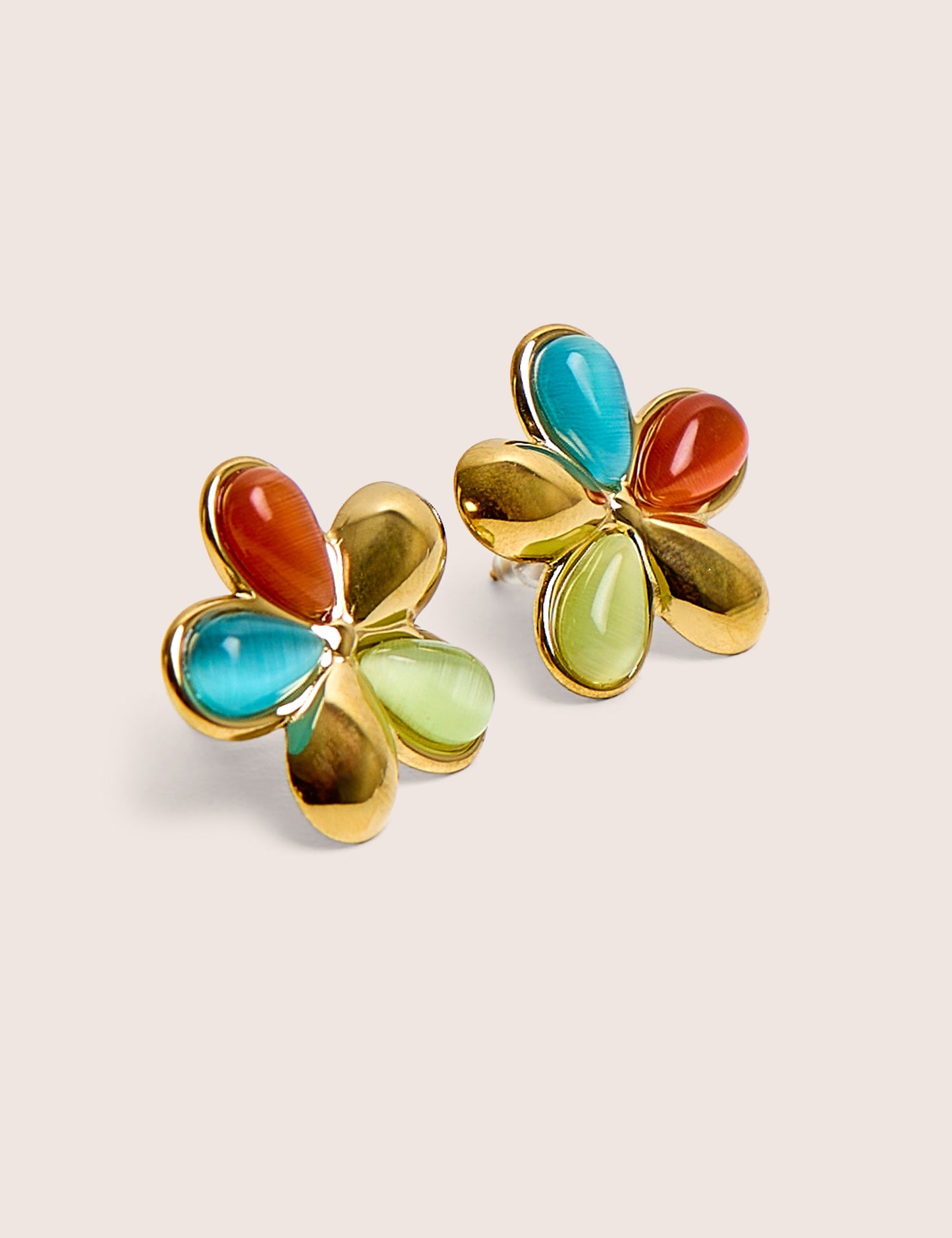 Public Desire Multi Coloured Flower Stud Earring in Gold
