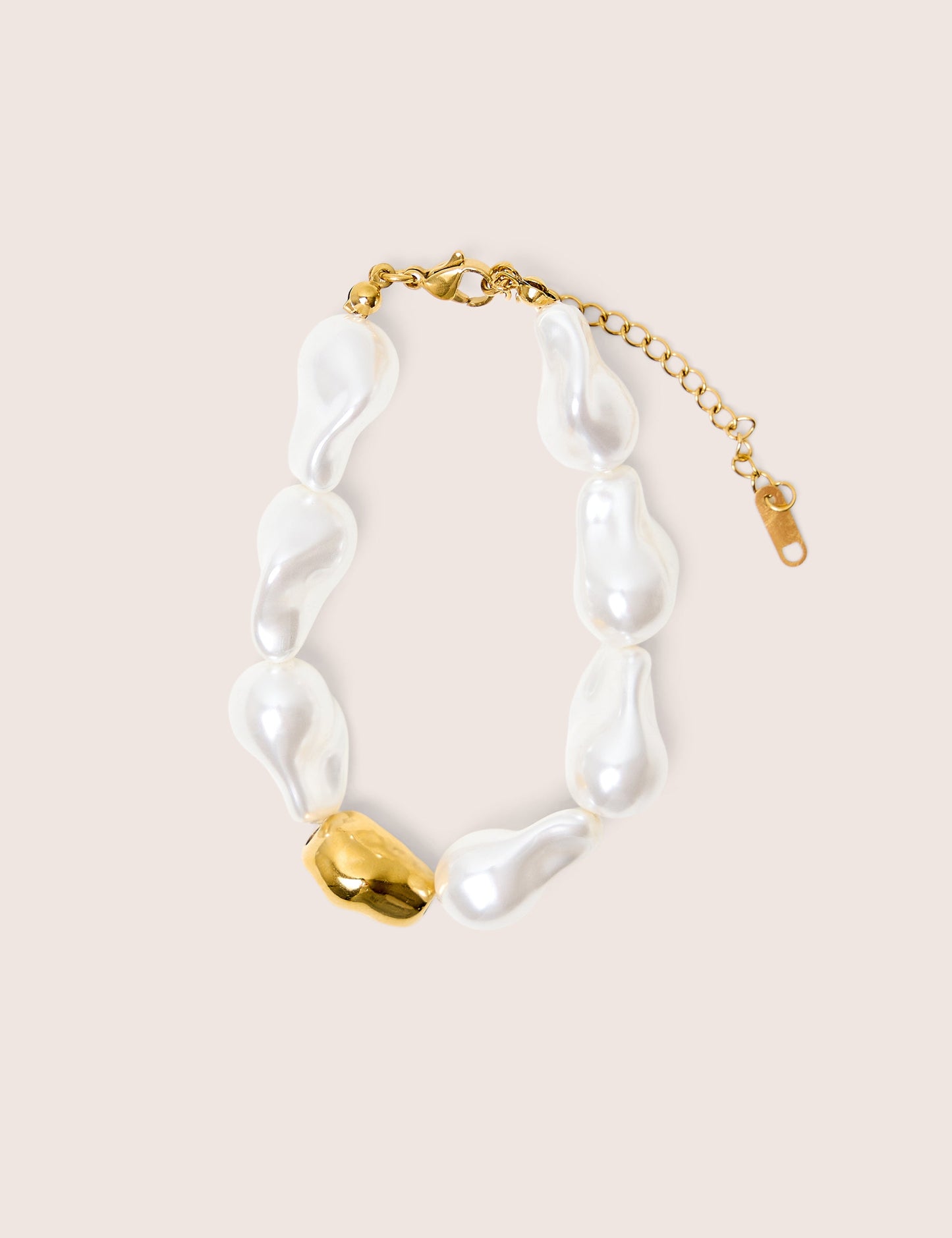 Gold Plated Adjustable Pearl Bracelet