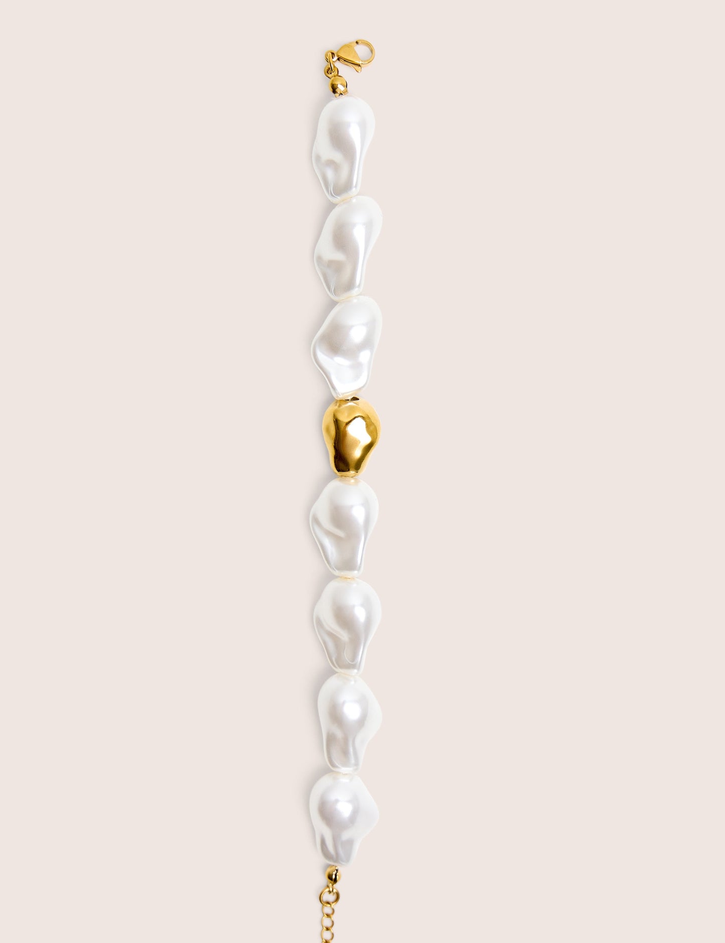Gold Plated Adjustable Pearl Bracelet