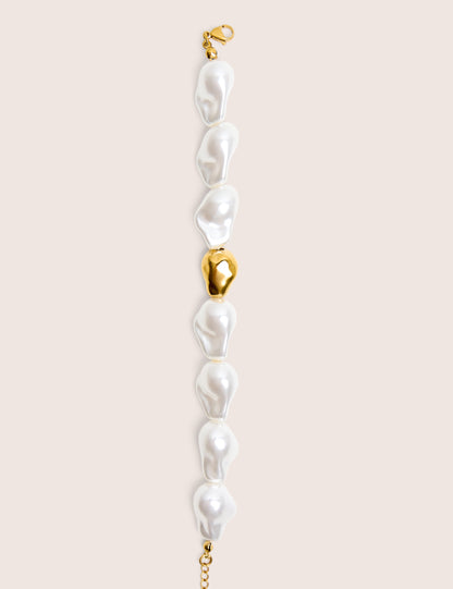 Gold Plated Adjustable Pearl Bracelet