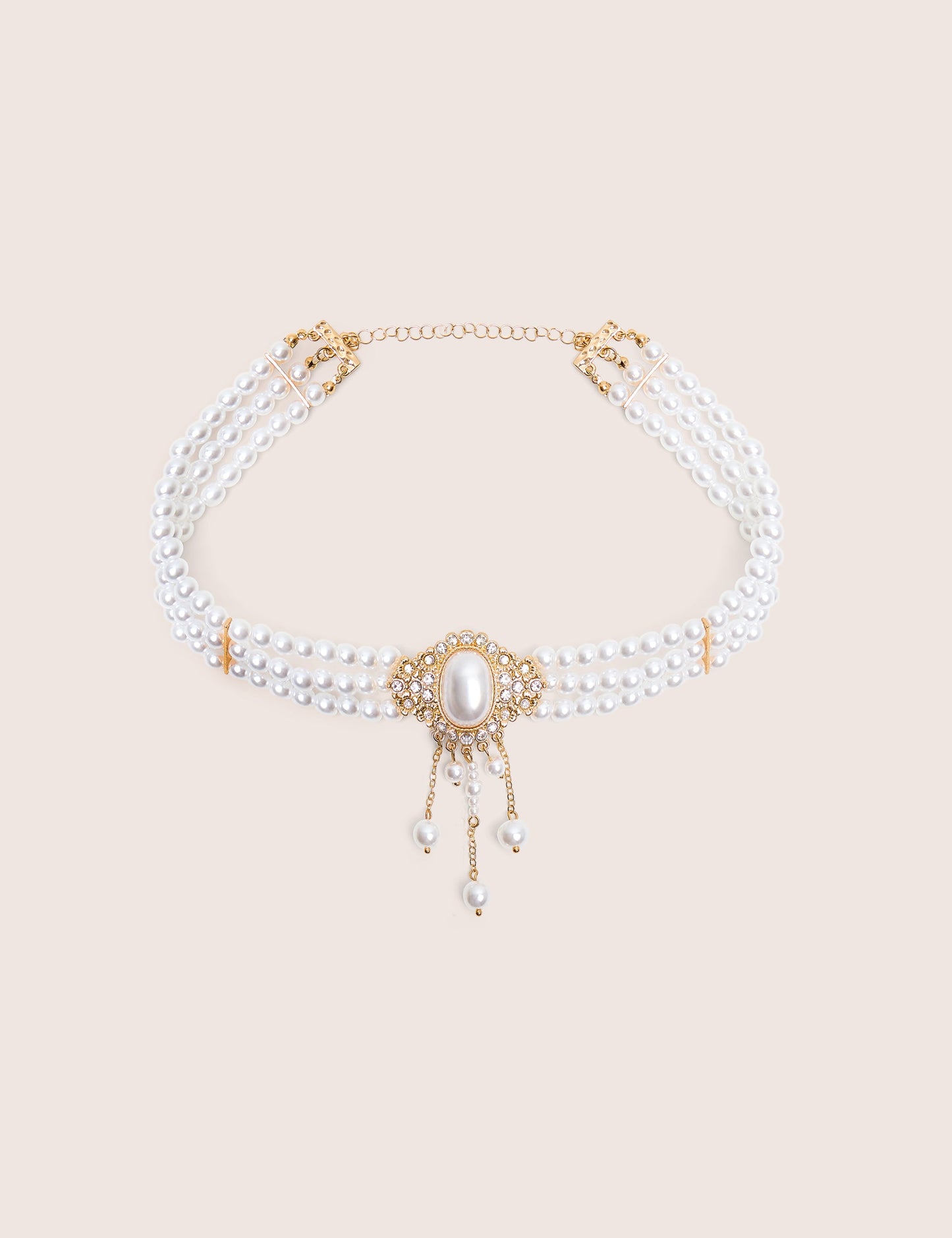 Pearl Choker With Diamante Detail