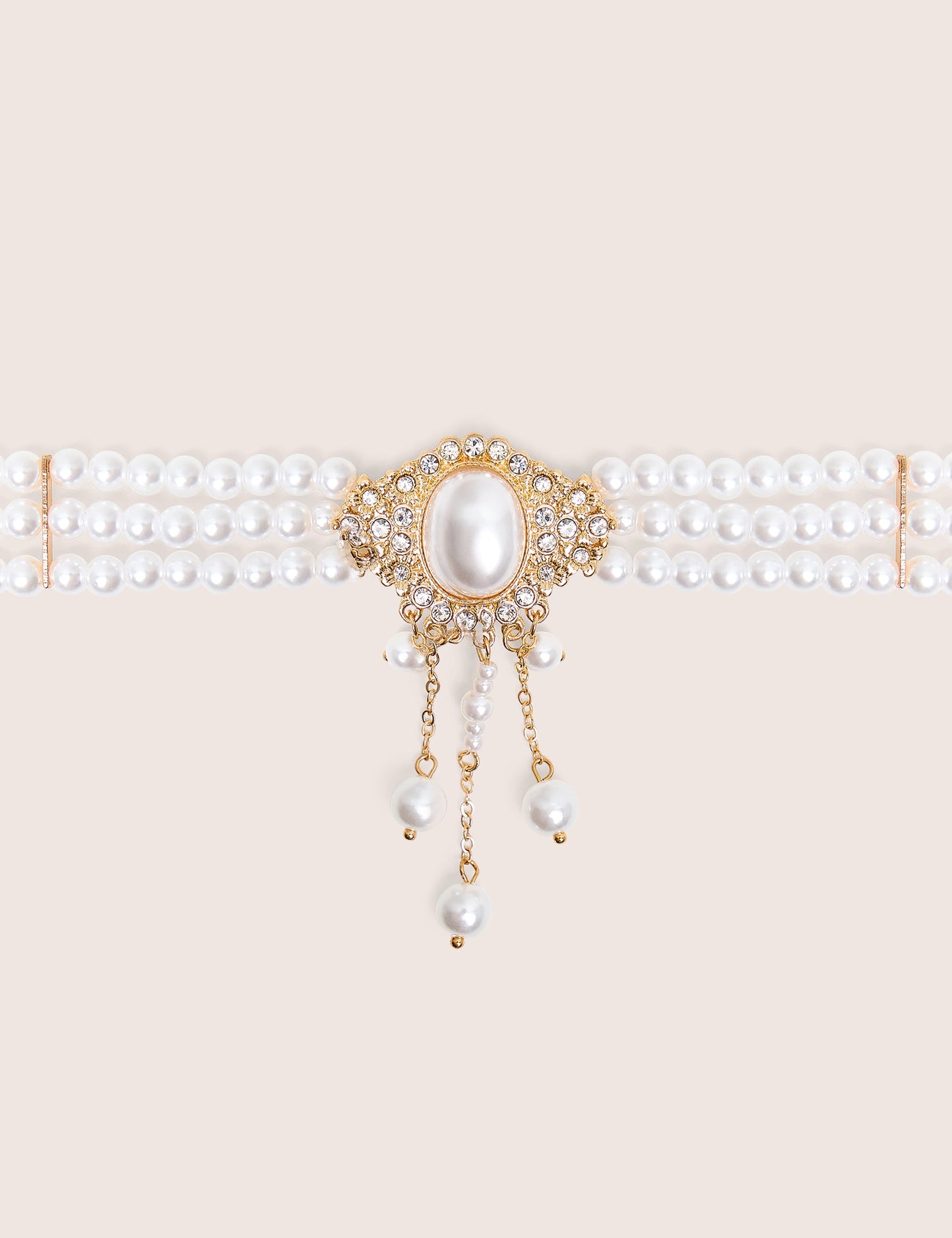 Pearl Choker With Diamante Detail