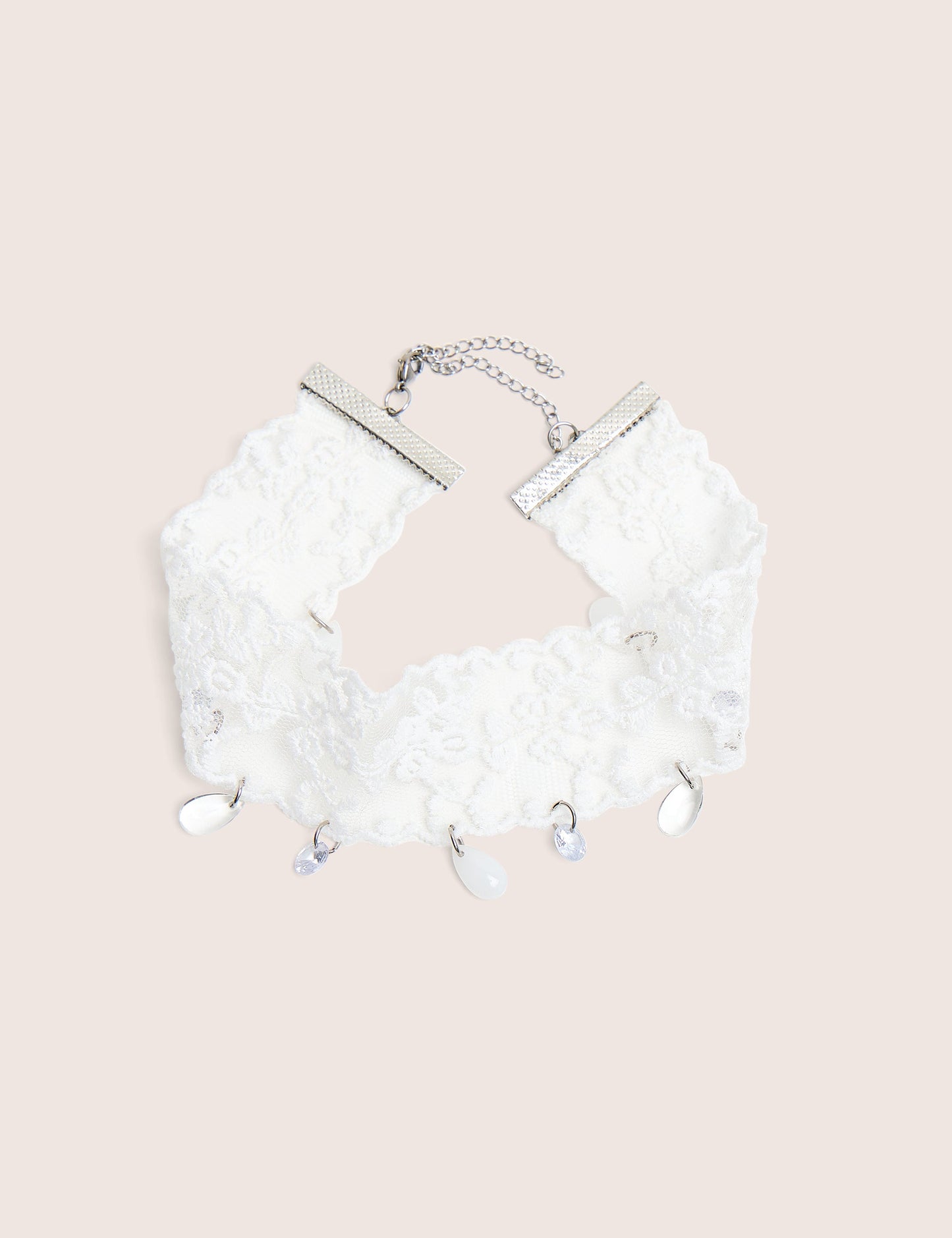 Lace Choker With Embellished Detail