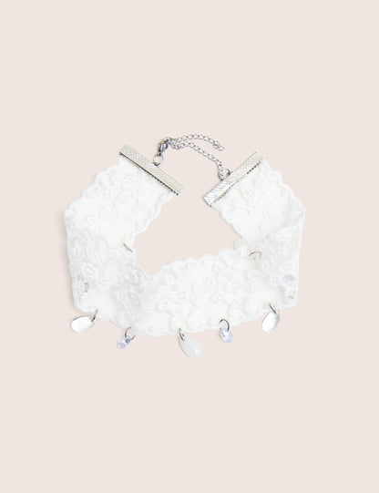 Lace Choker With Embellished Detail