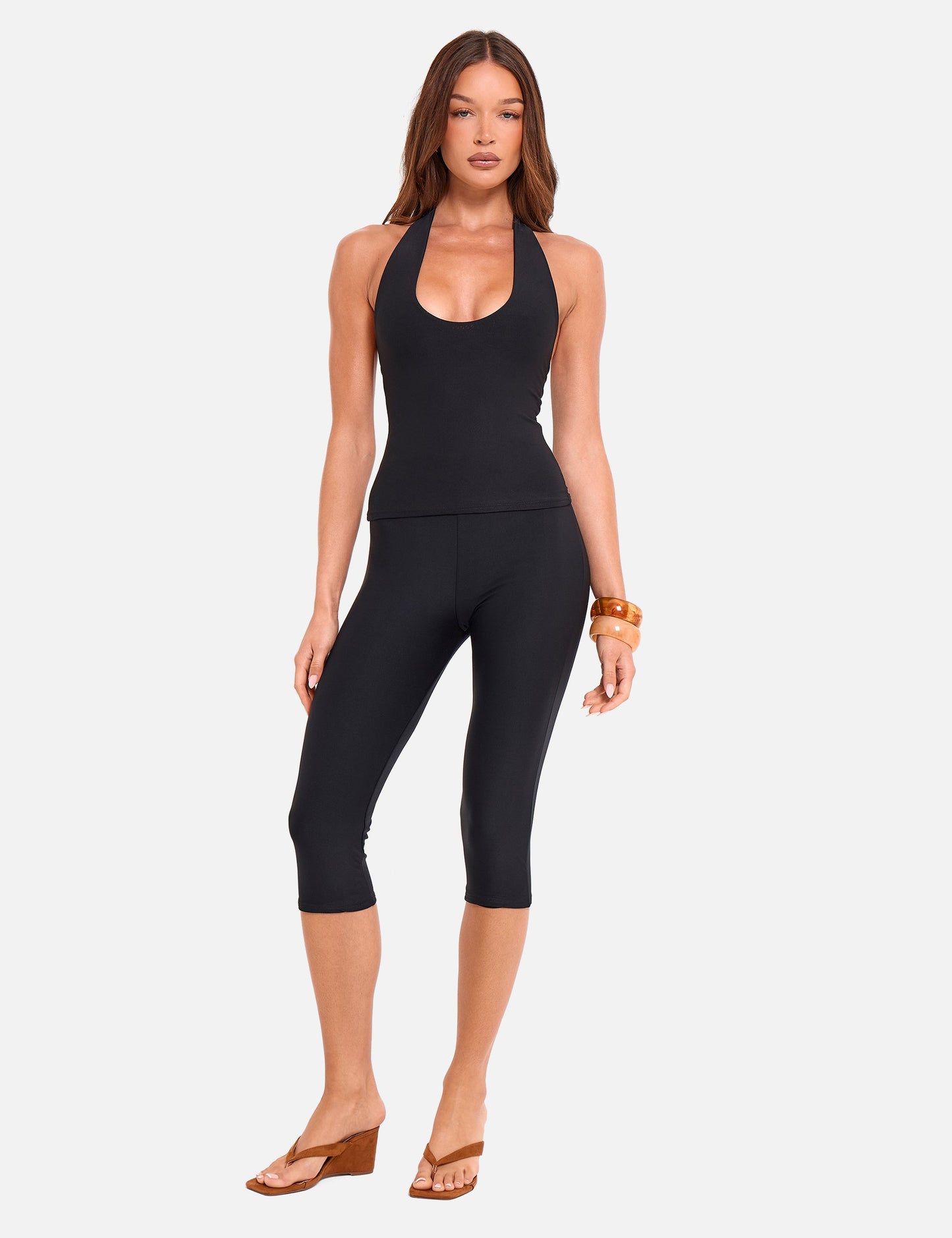 Halterneck Luxe Slinky Top Black
