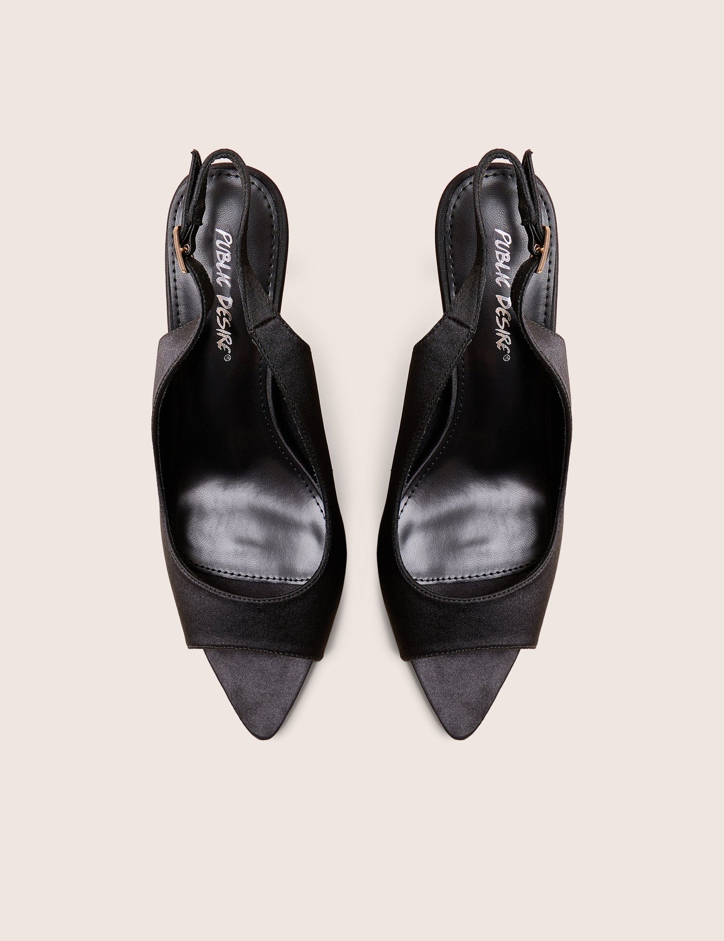 Reigns Black Peep Toe Court Heels