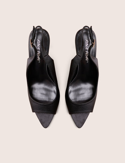 Reigns Black Peep Toe Court Heels