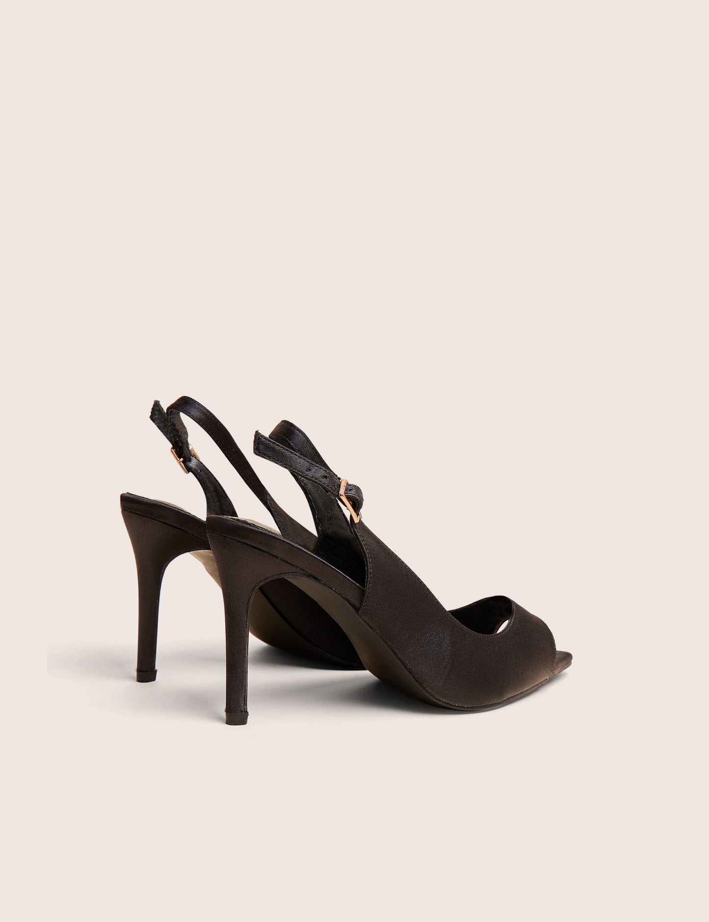 Reigns Black Peep Toe Court Heels