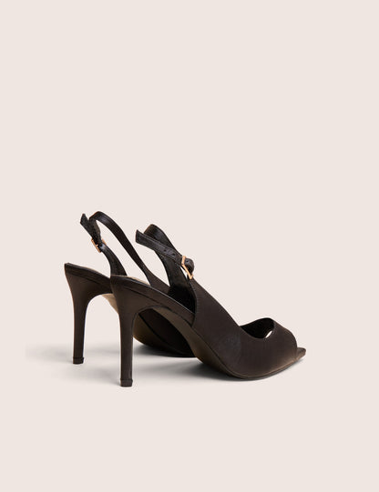 Reigns Black Peep Toe Court Heels