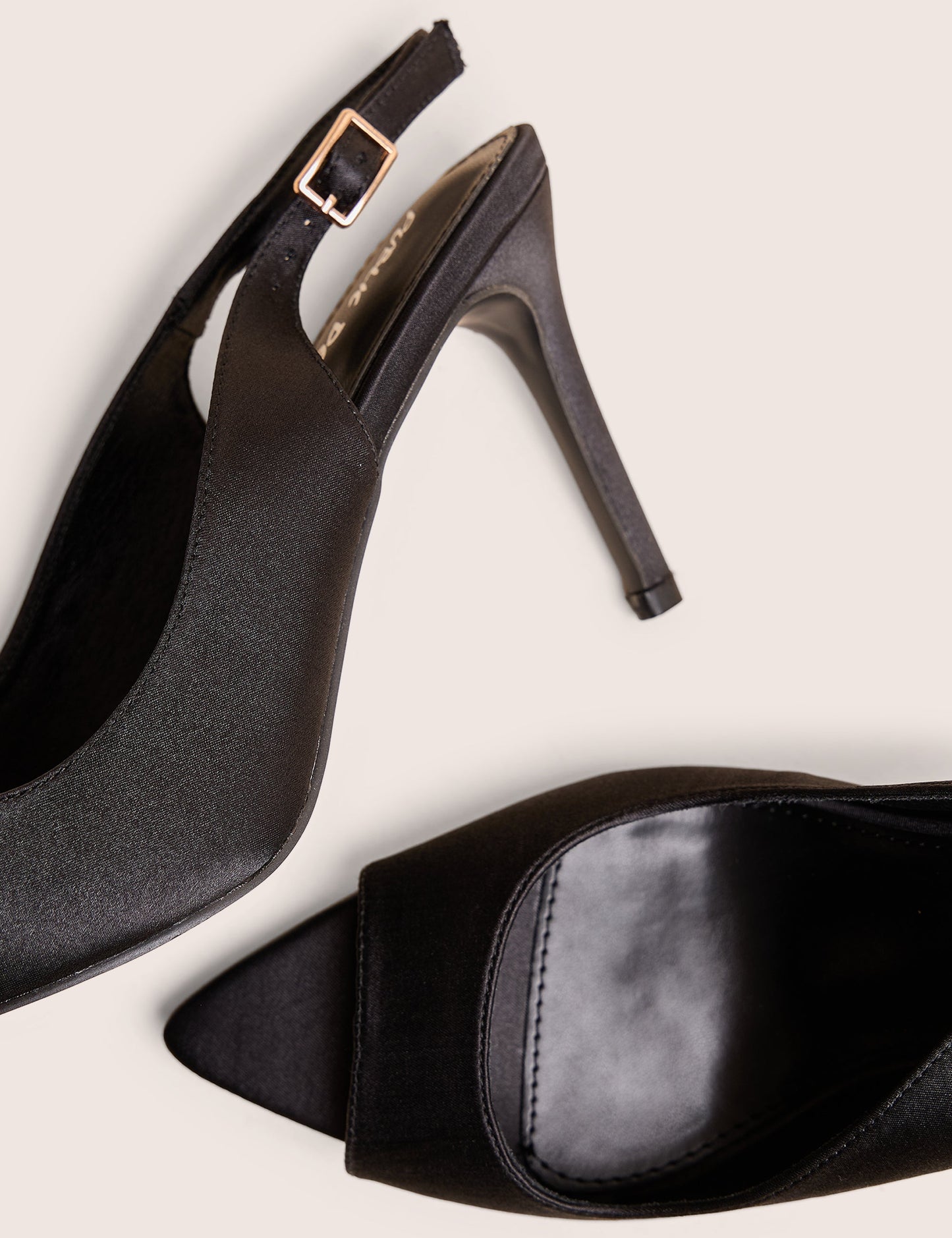 Reigns Black Peep Toe Court Heels