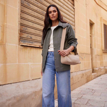 Shea Womens Waterproof Trench Coat - Pale Khaki