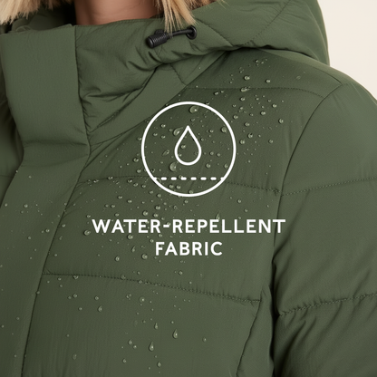 Sleight Womens Short Insulated Parka - Dark Green
