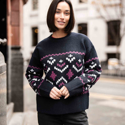 Tamara Womens Chunky Knitted Jumper - Dark Indigo